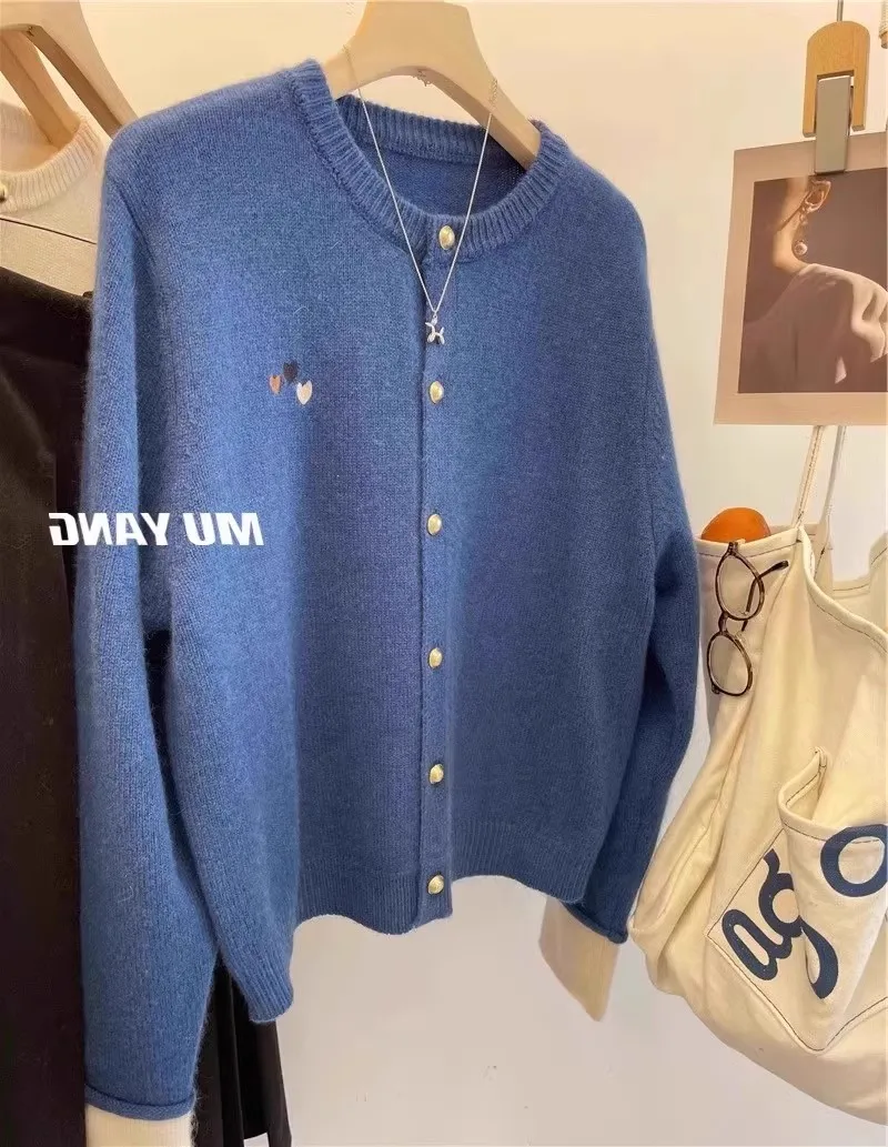 2024 Autumn and winter Cashmere Cardigan sweater Women O-Neck pullover Cashmere Cardigan knitted soft fashion warm Women 6