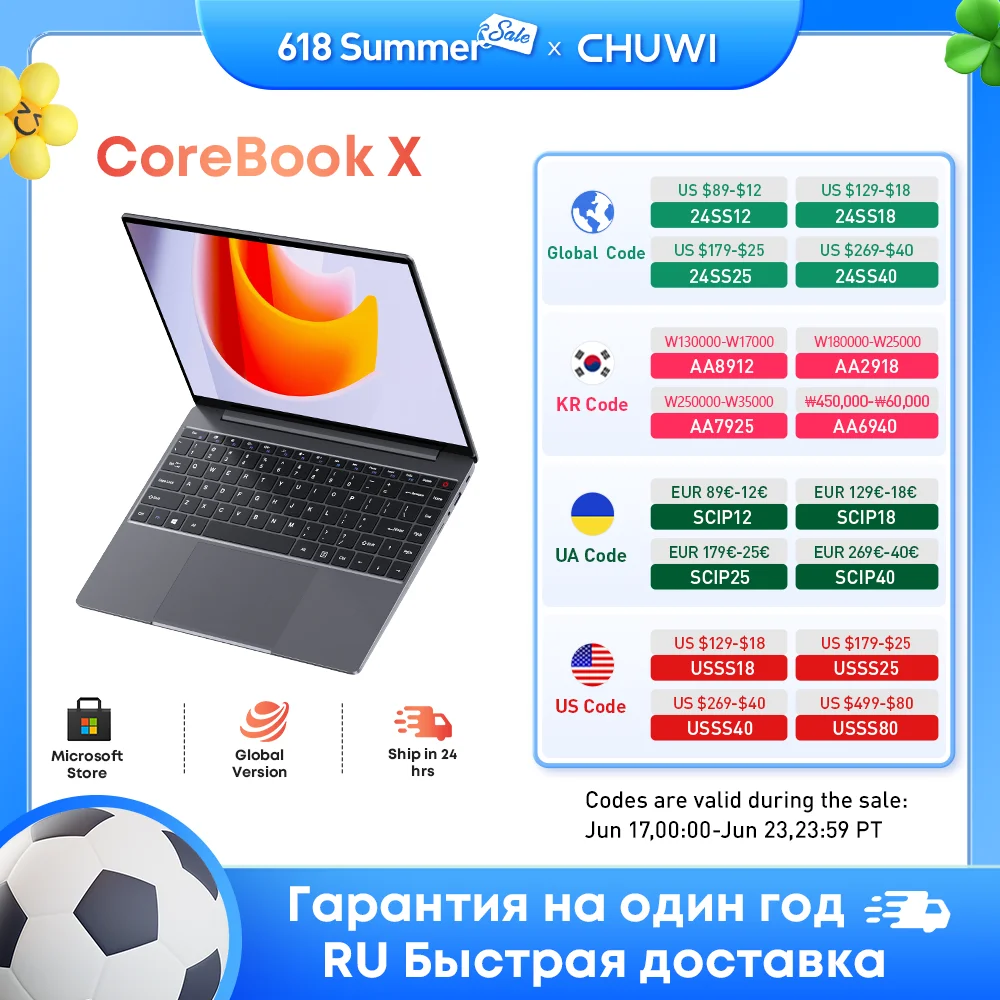 

CHUWI CoreBook X Gaming Laptop 16GB RAM 512GB SSD Intel i3-1215U Six Core 14.1 inch FHD IPS Screen WIFI6 Windows11 Laptops PC