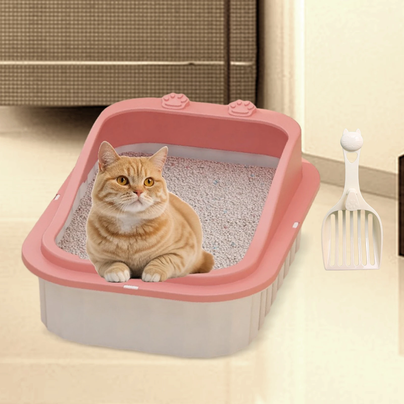 실내 고양이용 고양이 쓰레기 상자, 고양이 모래 상자, 애완 동물 용품, 모든 종류의 고양이 쓰레기용 반려동물 침대 팬