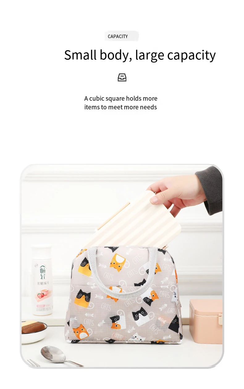 Cartoon Lunch Bag tragbare isolierte thermische Wärme Kinder Bento Bag Picknick Tote Kind Schule Lunch Box Taschen Kühler Eis Pack neu – Detail 9