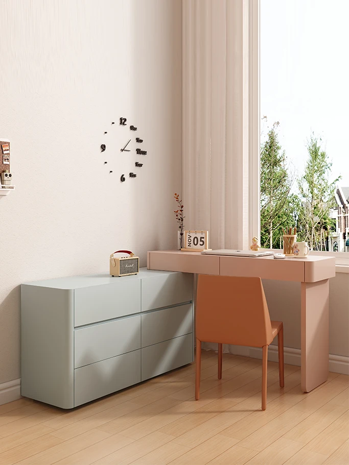 

Desk master bedroom study office home living room corner telescopic modern simple solid wood workbench