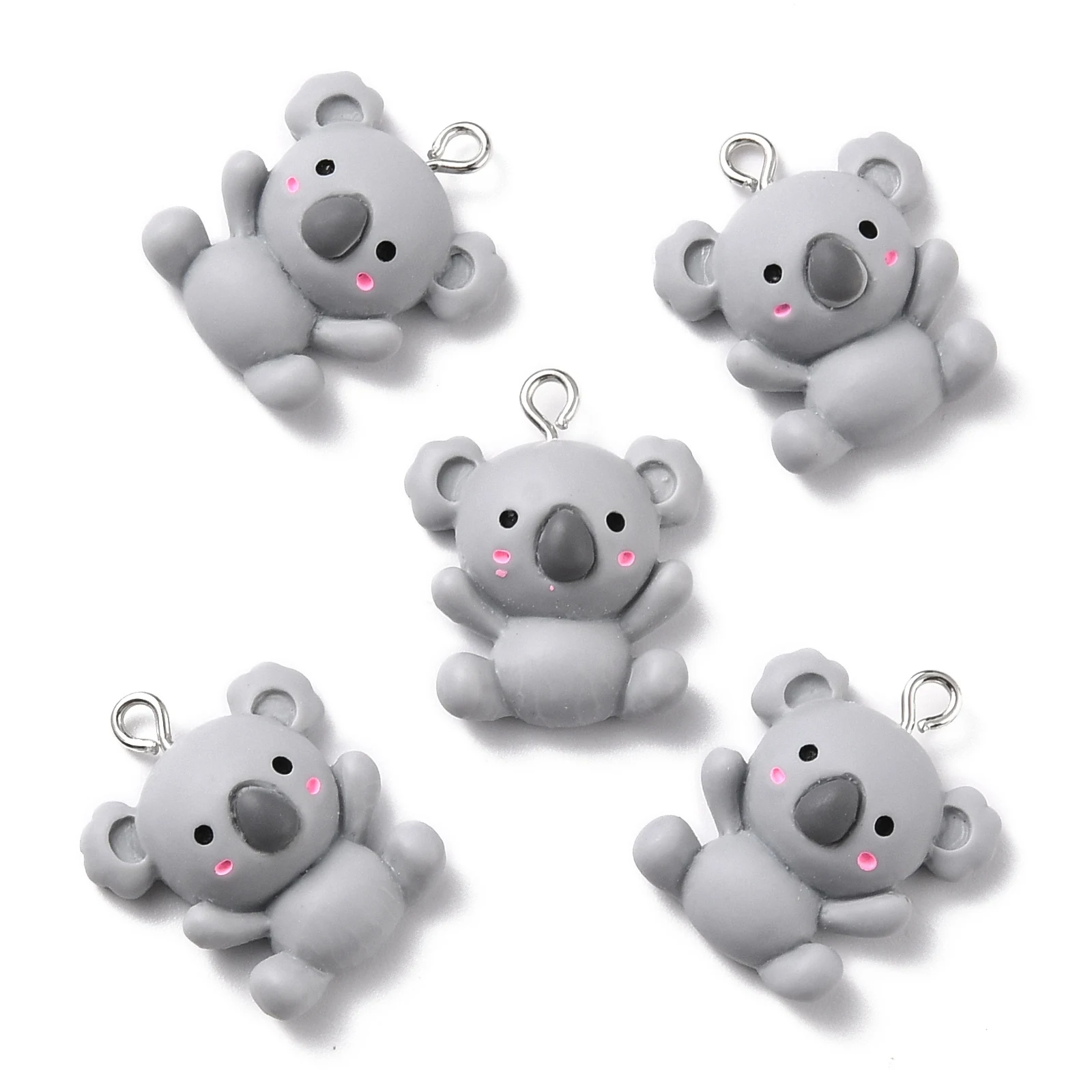 

Pandahall 30Pcs Koala Resin Pendants with Iron Peg Bail Animal Charms For Necklace Bracelet Earring Jewelry Making Gift