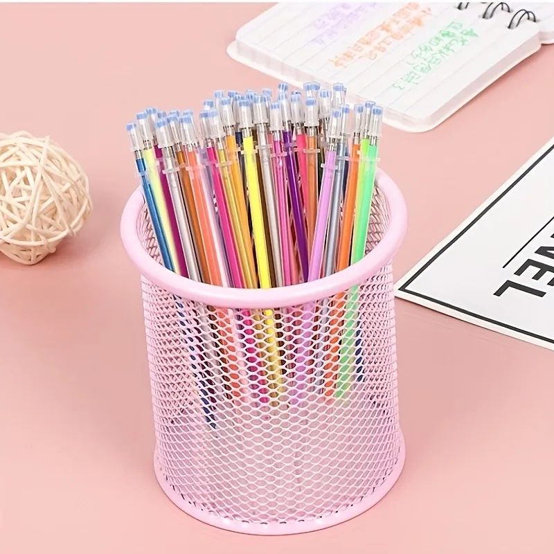 48/100pcs/set Multi-color Gel Pen Refills Painting Drawing Glitter Highlighters Cute Pens Art Markers School Office Supplies 6