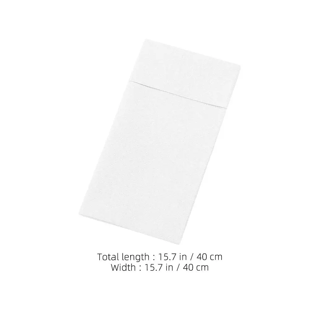 50pcs White 40x40cm Thick Paper Napkins Disposable Knife Fork Pads for Hotel Party Bathrooms Guest Hand Towels Pocket Serviettes