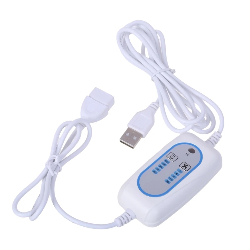USB Remote Control Timing Cable 2-12 Hours Timing 4 Speed Adjust Extension Line for 5V Desk Ceiling Fan USB Light Charging Cable USB Charging Cable