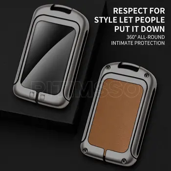 Custodia per chiave intelligente per auto in pelle metallica per Volvo XC40 XC60 XC90 S60 S90 V90 T5 T6 T8 custodia protettiva accessori per borsa Fob - Custodia per chiave intelligente per auto in pelle metallica per Volvo XC40 XC60 XC90 S60