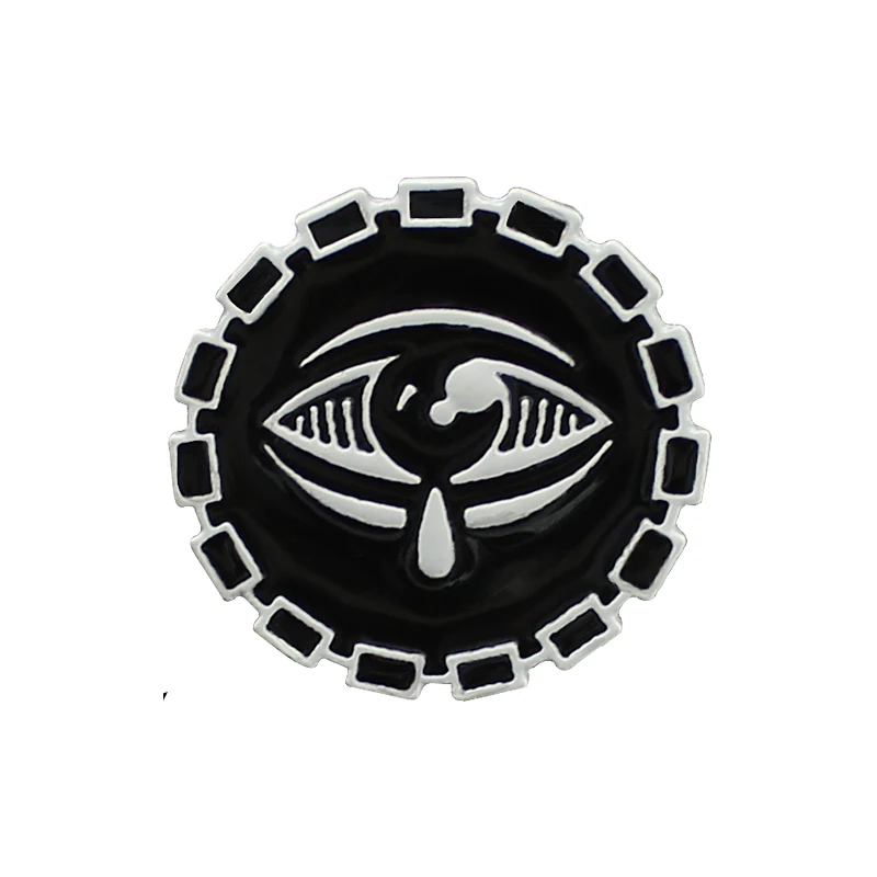 

Black Evil Eye Brooch circular Gear Devil's Eye Tears Weep Enamel Pins For Women Halloween Pins Badge Backpack Jewelry Gift