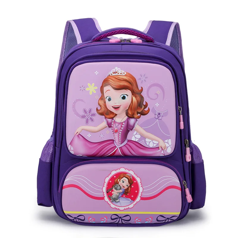 Disney Sofia School Bags For Girls Boys Spider Man Primary Student Shoulder Orthopedic Backpack Grade 1-3 Kids Gifts Mochilas