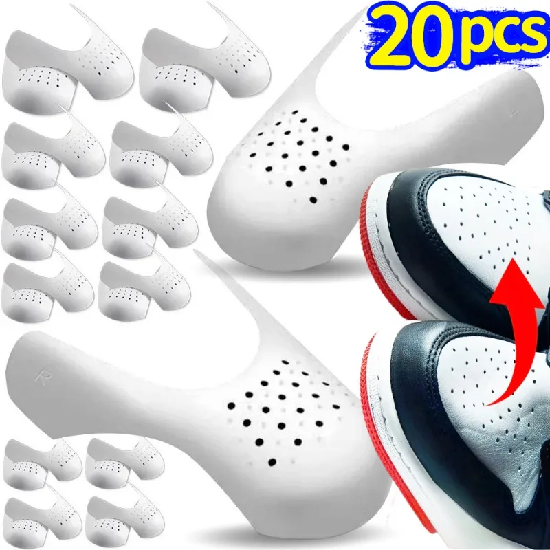 2/20Pcs Crease Protector Shoe Head Anti Crease Stretcher Sneaker Wrinkled Breathable Bending Toe Cap Support Shoe Care Insole