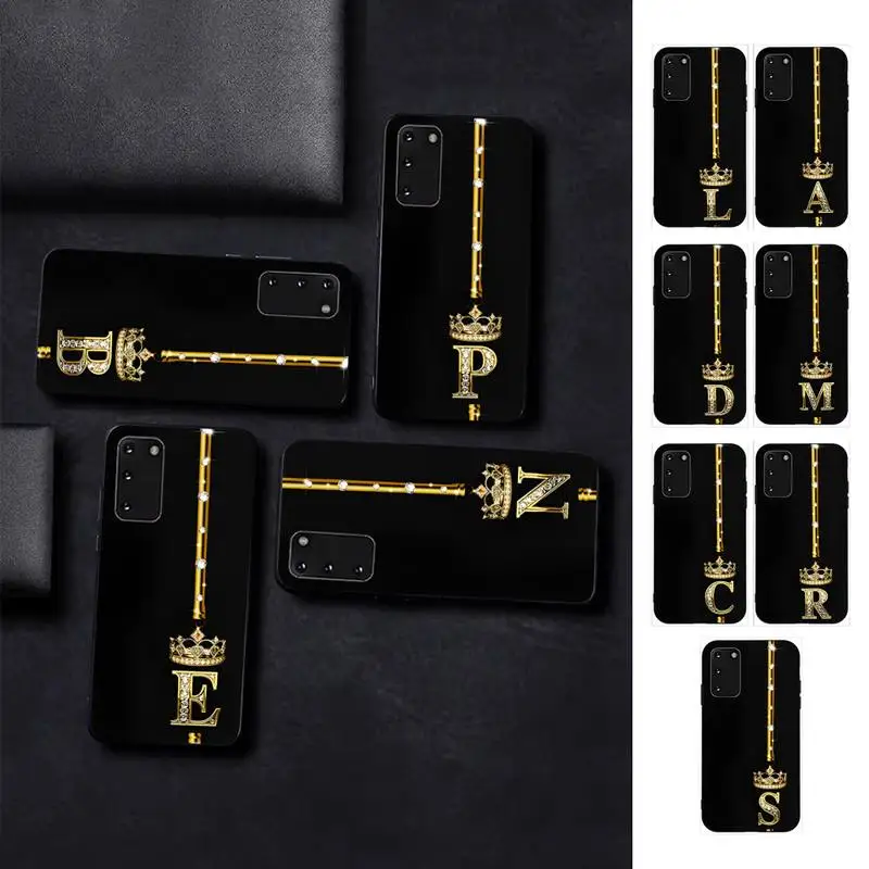 

Rose Gold 26 Letters Phone Case for Samsung S10 21 20 9 8 plus lite S20 UlTRA 7edge
