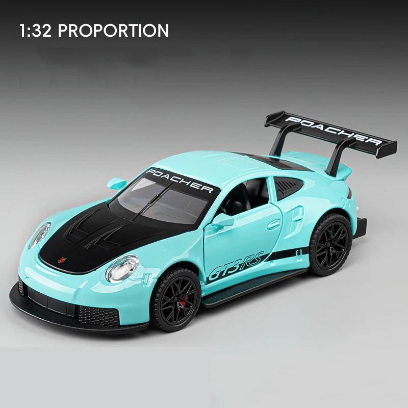 1:32 بورش 911 GT3 RS سبيكة سيارات لعبة نموذج الأطفال مصغرة سباق السيارات التراجع الصوت والضوء دييكاست مجموعة معدنية هدية