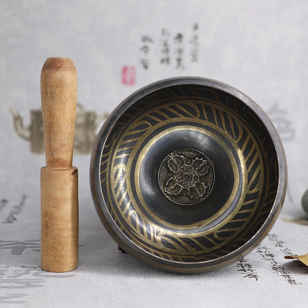 

Buddha Sound Bowl Chanting Bowl Yoga Meditation Bowl Sound Bowl with a Small Mallet Home Decorations Supplies Size 95CM