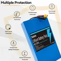 Batterie au lithium 48V 100Ah 13s6p 100% neuve et originale, 48V 100000mAh 2000W pour scooter motorisé Citycoco avec BMS 50A intégré 5