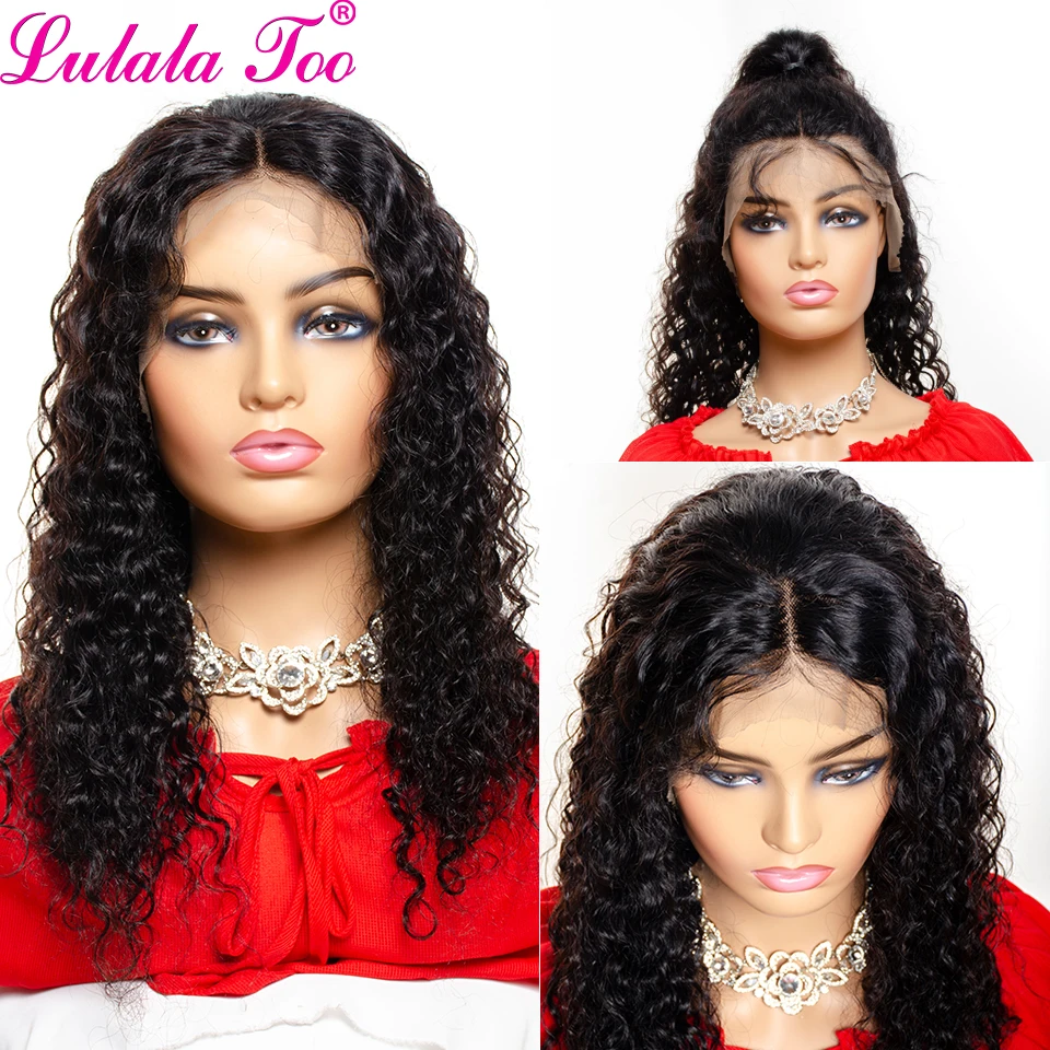 13x4 Lace Front Human Hair Wigs Brazilian Kinky Curly Human Hair Wigs Remy Medium Brown Lace 180% Density Lulalatoo Wig