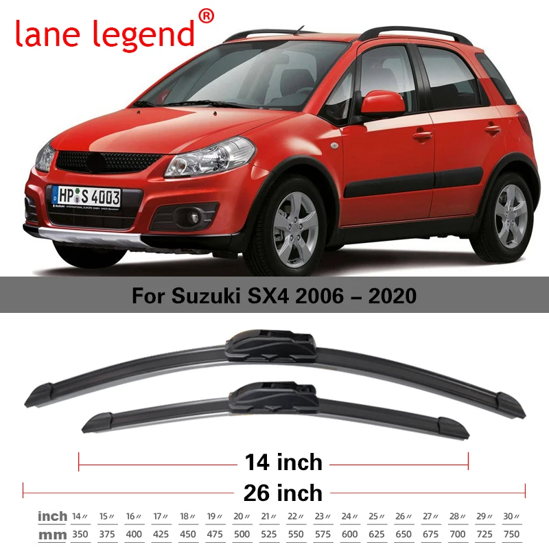 Lâminas de limpador dianteiro para Suzuki SX4, 2006-2020, pára-brisas, pára-brisas, janela, escovas de chuva para carros, 26 