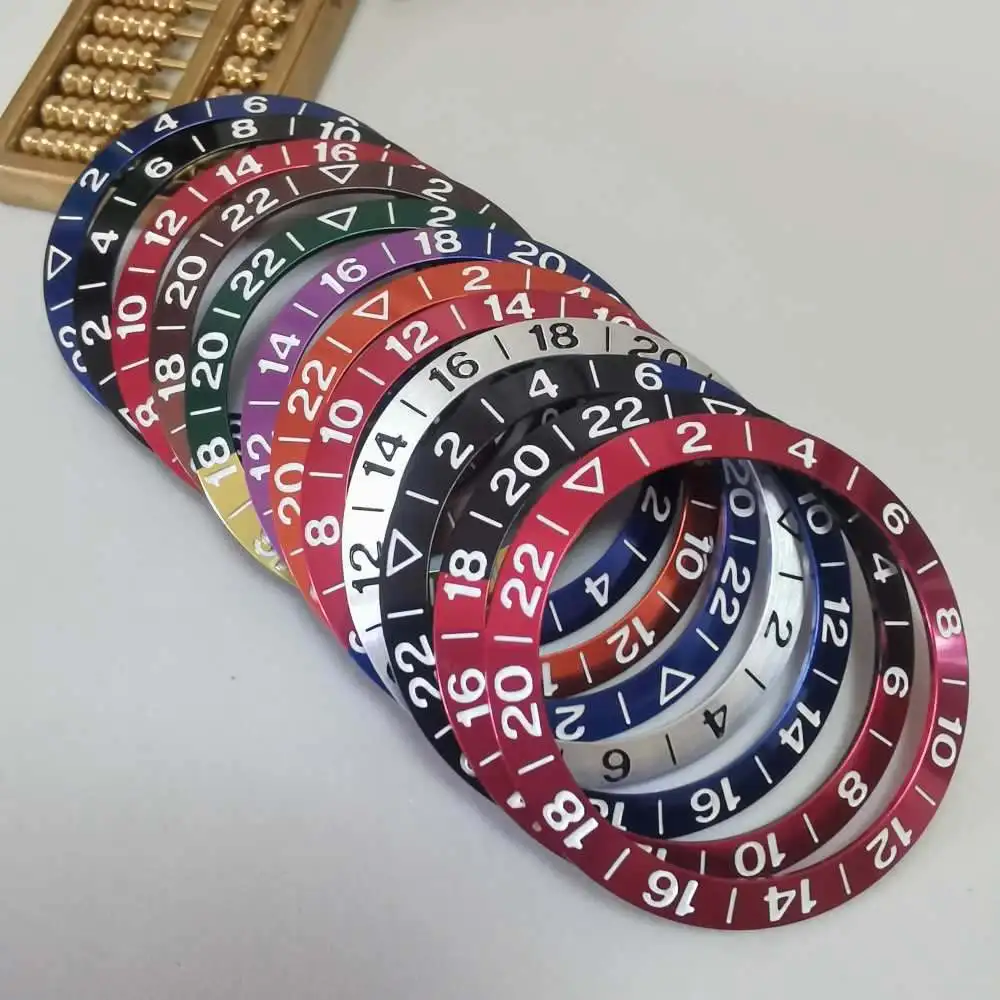 Mod Slope 38Mm * 30.5Mm Scala Dell'Anello Dell'Orologio In Alluminio 24H Numero Cornice Inserto Per Rolex Gmt Sub 40Mm Accessori Per Cassa Dell'Orolog