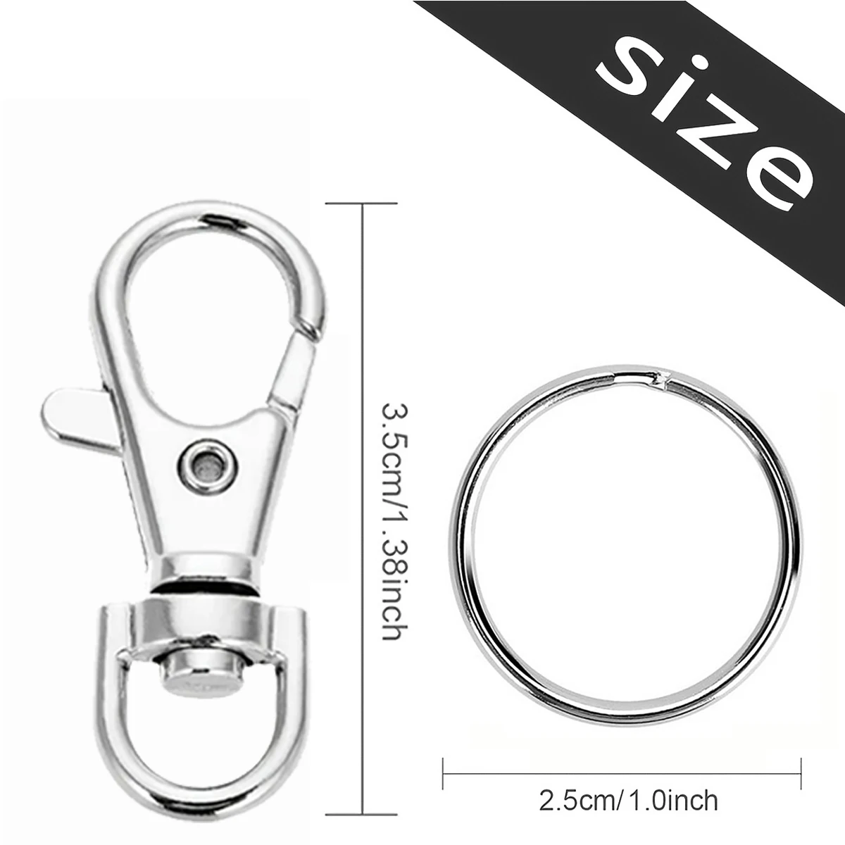 Keychain Hook 20 PCS With Key Ring Clip For Lanyard Jewelry Making DIY Crafts