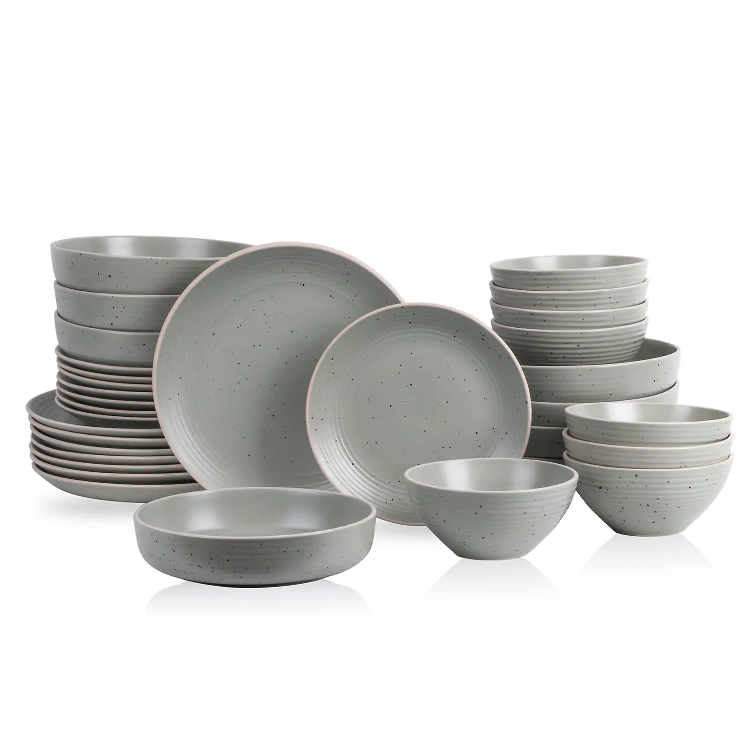 

Stone Lain Lauren Stoneware 32-piece Round Dinnerware Set, Green