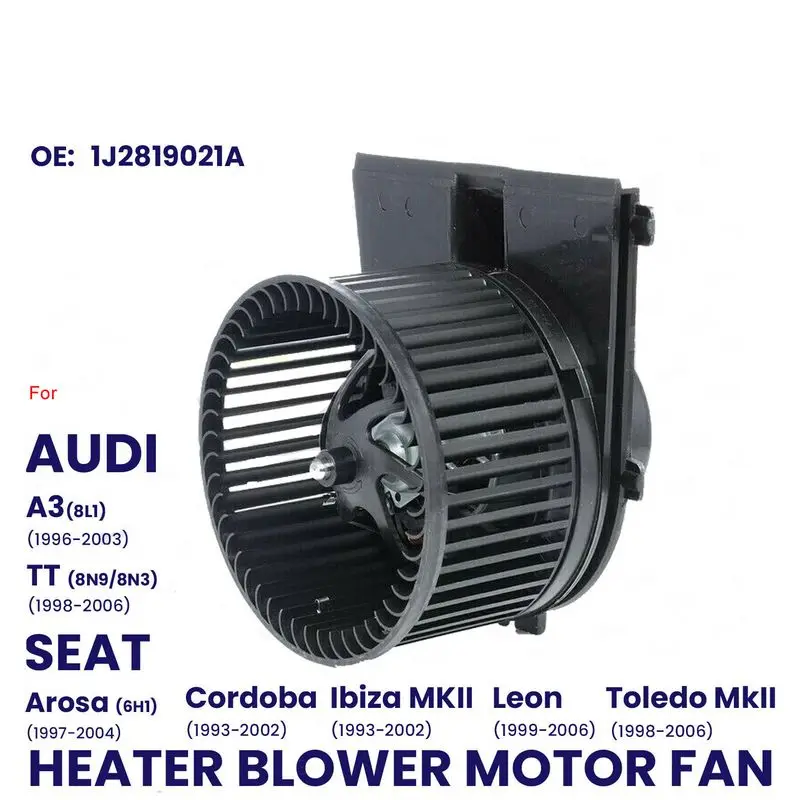 EU AUTO PARTS Heater Blower Fan Motor For Seat Cordoba, Toledo & Skoda Fabia MK1/MK2/MK3/Roomster – LHD Only, 5-Year Warranty
