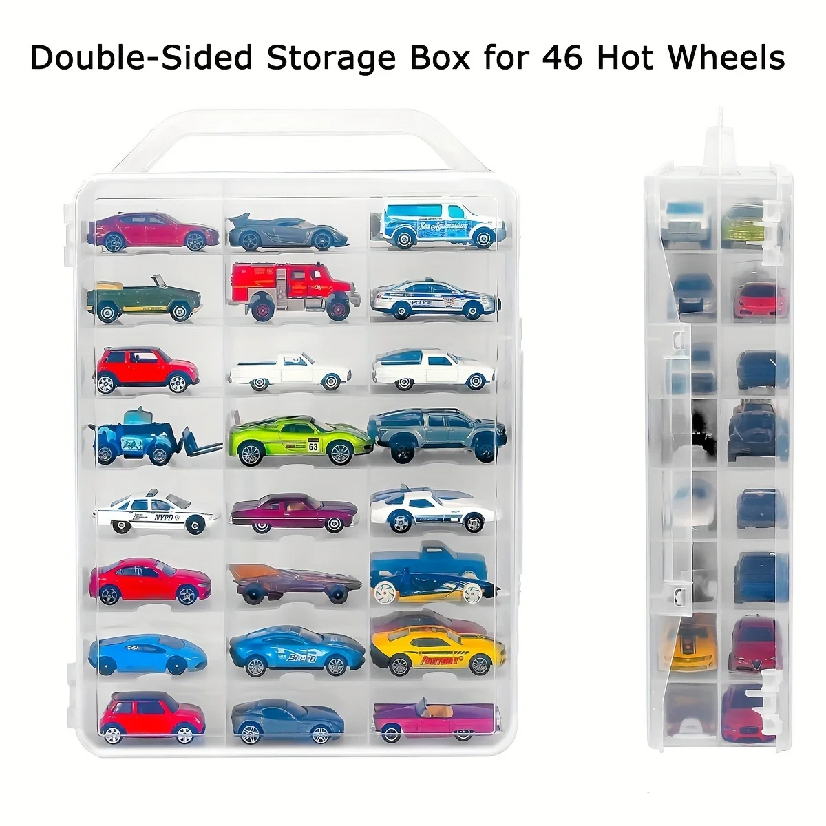 1pc double-sided storage box portable transparent storage box 46 compartments storing embroidery sewing thread sewing storage box sewing thread box