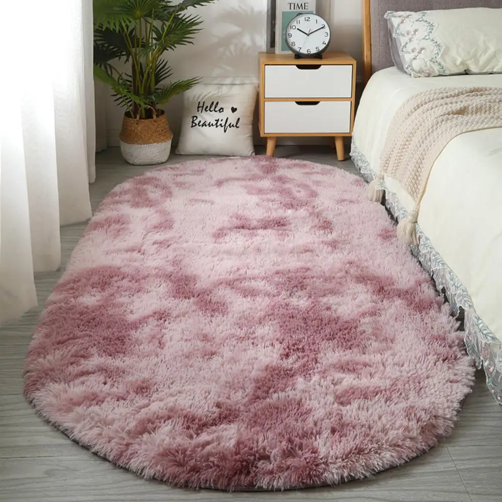 Tie-Dye Oval Living Room Rug Comfortable Soft Home Decor Floor Cushion Sofa Eend Table Bedroom Fluffy Non-Slip Plush Bed Rug floor mat