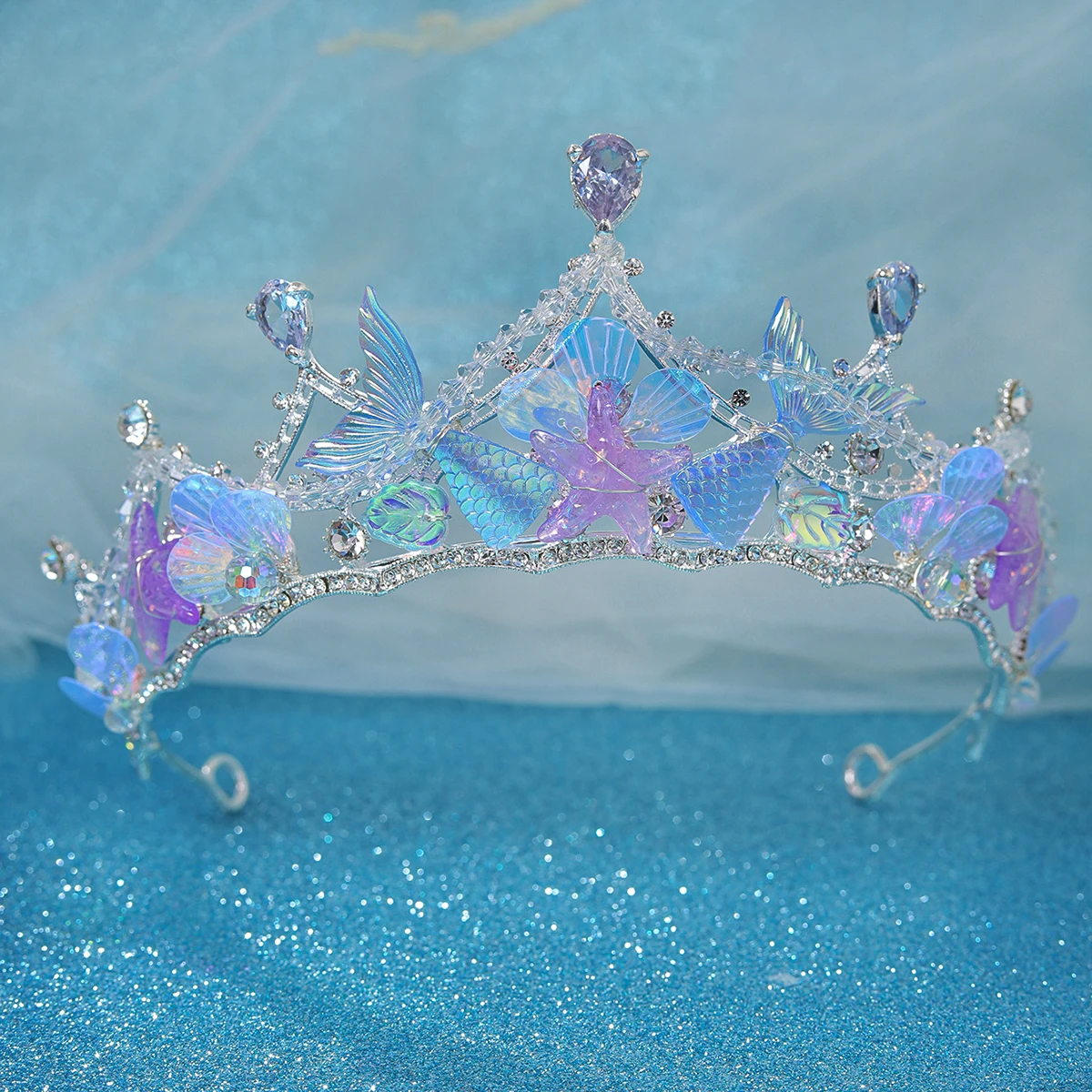 Crown Headband Colored seashells Party Mermaid Tail Hat Photo Props for Girl Birthday Party for hair accessories