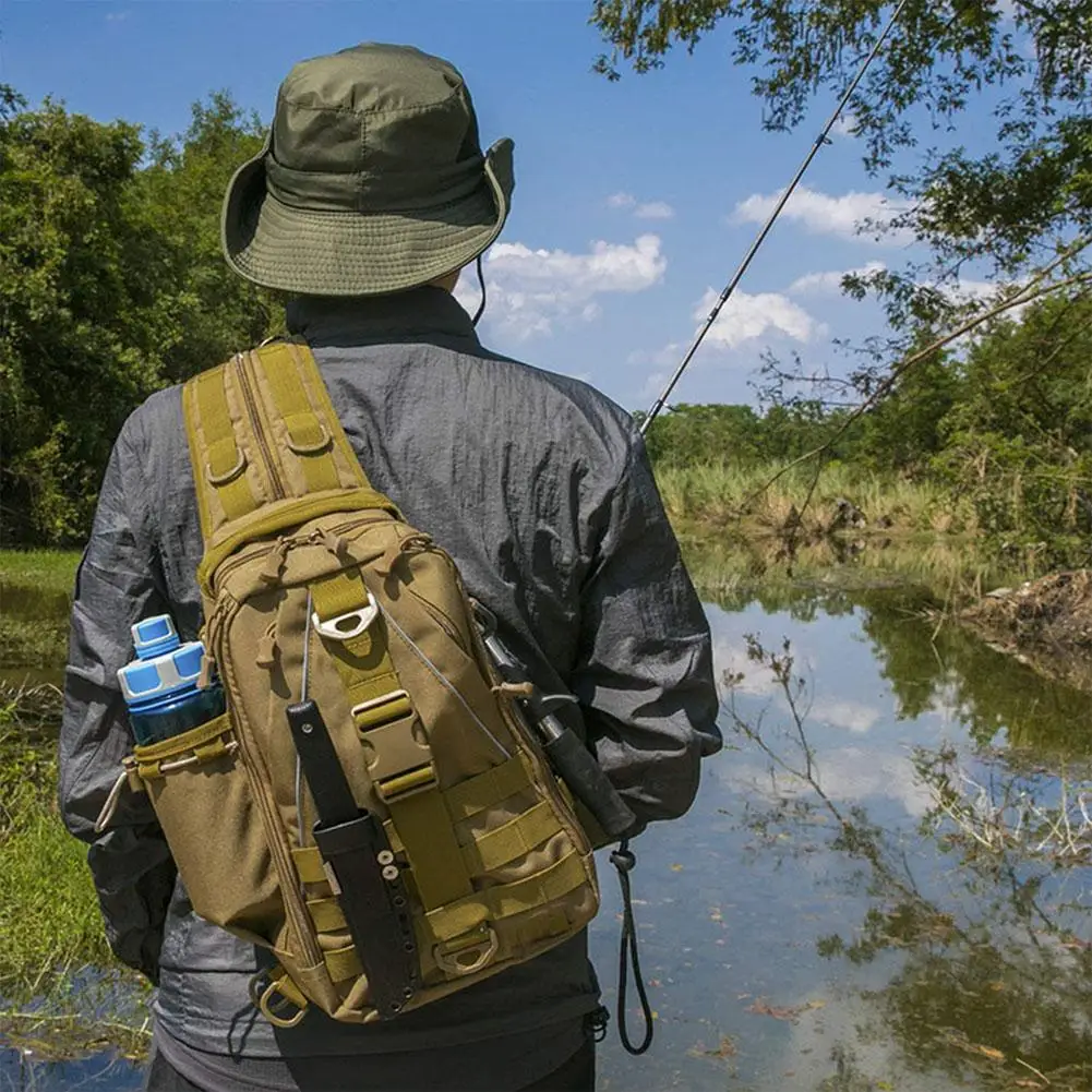 Fishing Tackle Storage Bag Waterproof Fishing Sling Backpack  Multifunctional Fishing Gear Bag Fishing Accessories