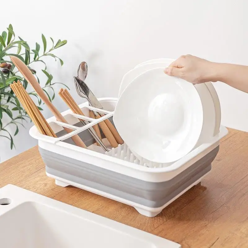 Foldable Dish Drainer Storage Holder Bowl Tableware Plate Drainboard Shelf Dinnerware Basket Drying Rack | Дом и сад