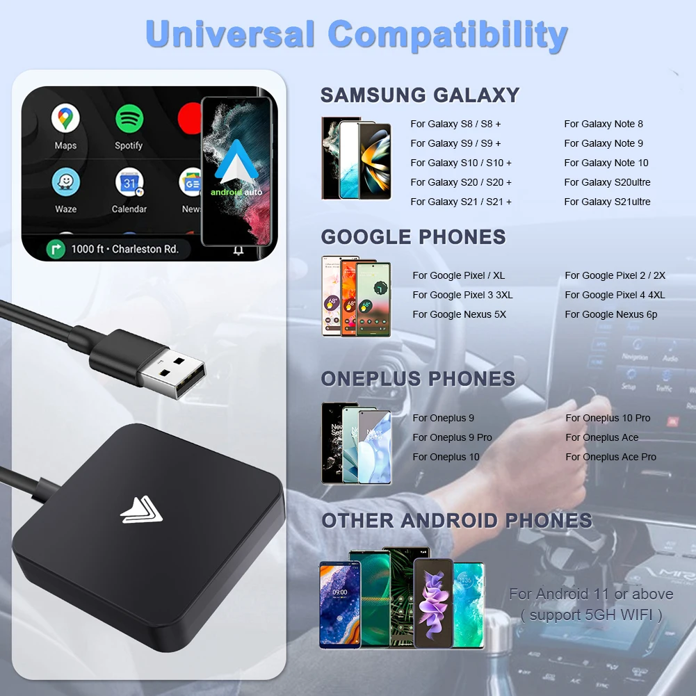 CarAibox ̴ ī÷, - ȵ̵ ڵ ,  5.0, 5G  TYPE-C, USB , ȵ̵ ڵ