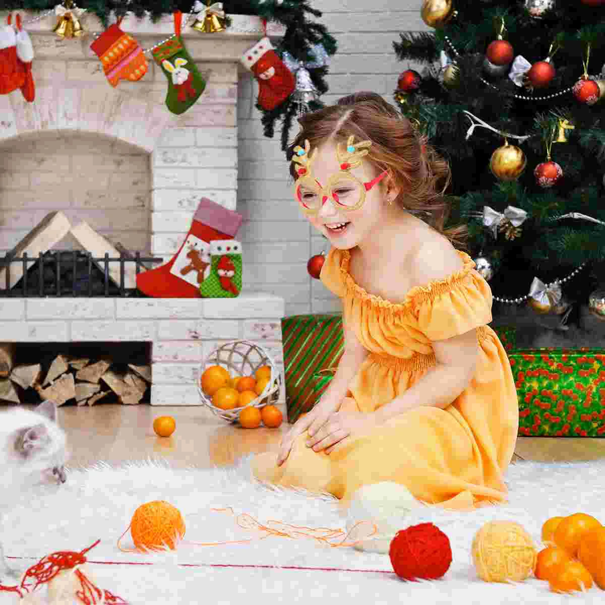 

8 Pcs Christmas Children's Glasses Frame Decorative Props Eyeglasses Adornment Cloth