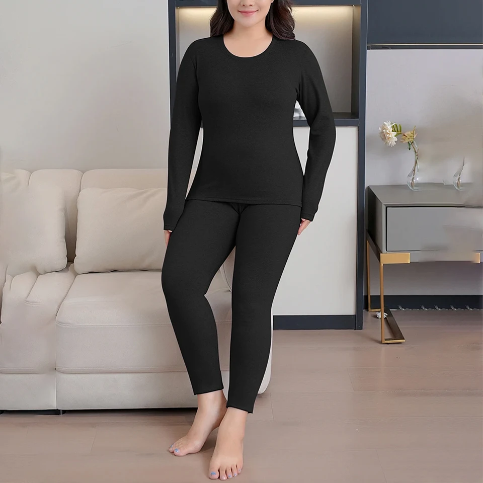 Thermal Underwear for Women Long Johns Plus Size Winter Warm Fleece Lined Base Layer Set Cold Weather Top and Bottom
