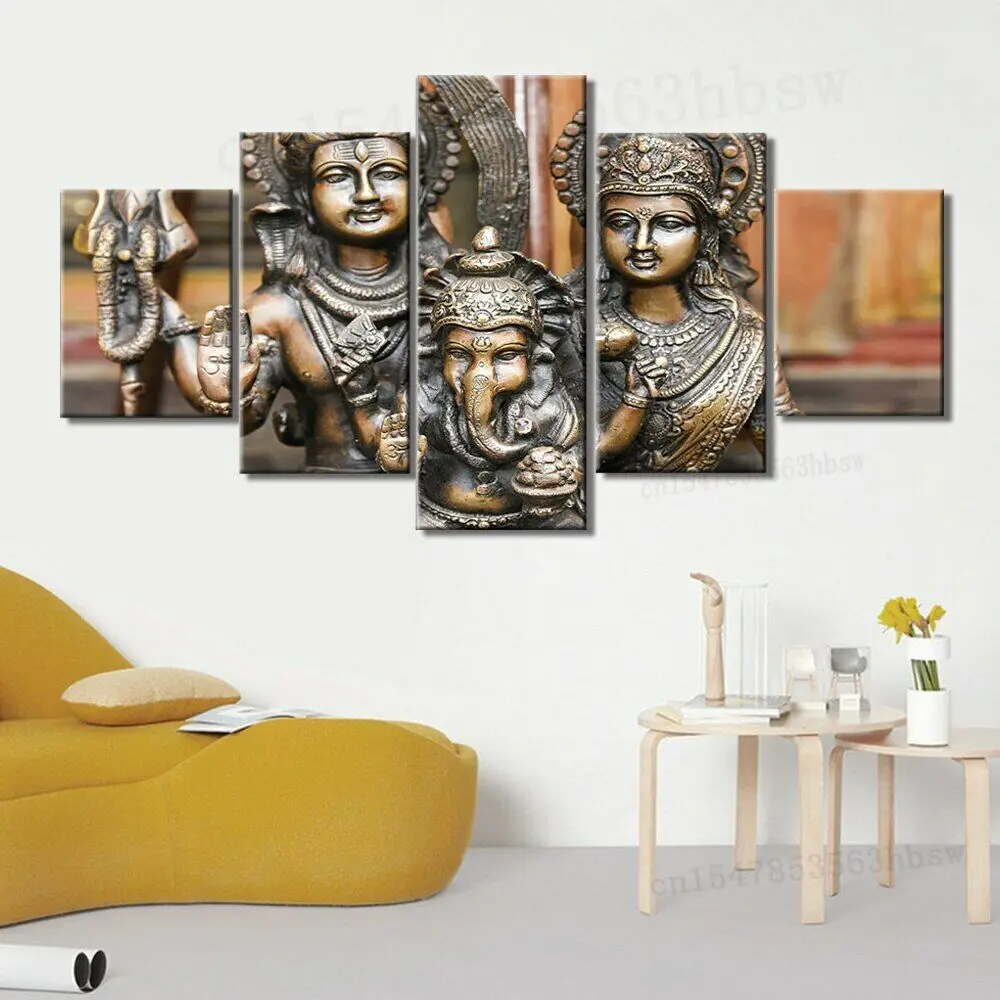 

5 Panel Religion God Elephant Canvas Picture Wall Art HD Print Decor Poster Home Decor No Framed 5 Piece Room Decor
