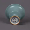 Jingdezhen Antique Porcelain, Lake Blue Glaze, Wide Mouth, High Foot Cup, Home Decoration and Ornament 5