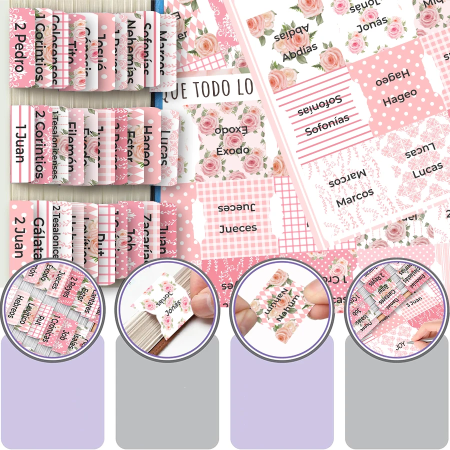 Spanish Bible Tabs: 75 Easy-to-Apply Large Print Index & Blank Labels