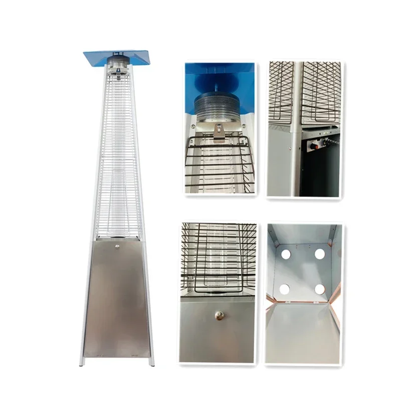 Modern Glass Tube Log Burner Durable Wall Mount Solar Terracotta Kerosene Round Terrace Outdoor Patio Gas Heater With Bar Table 3