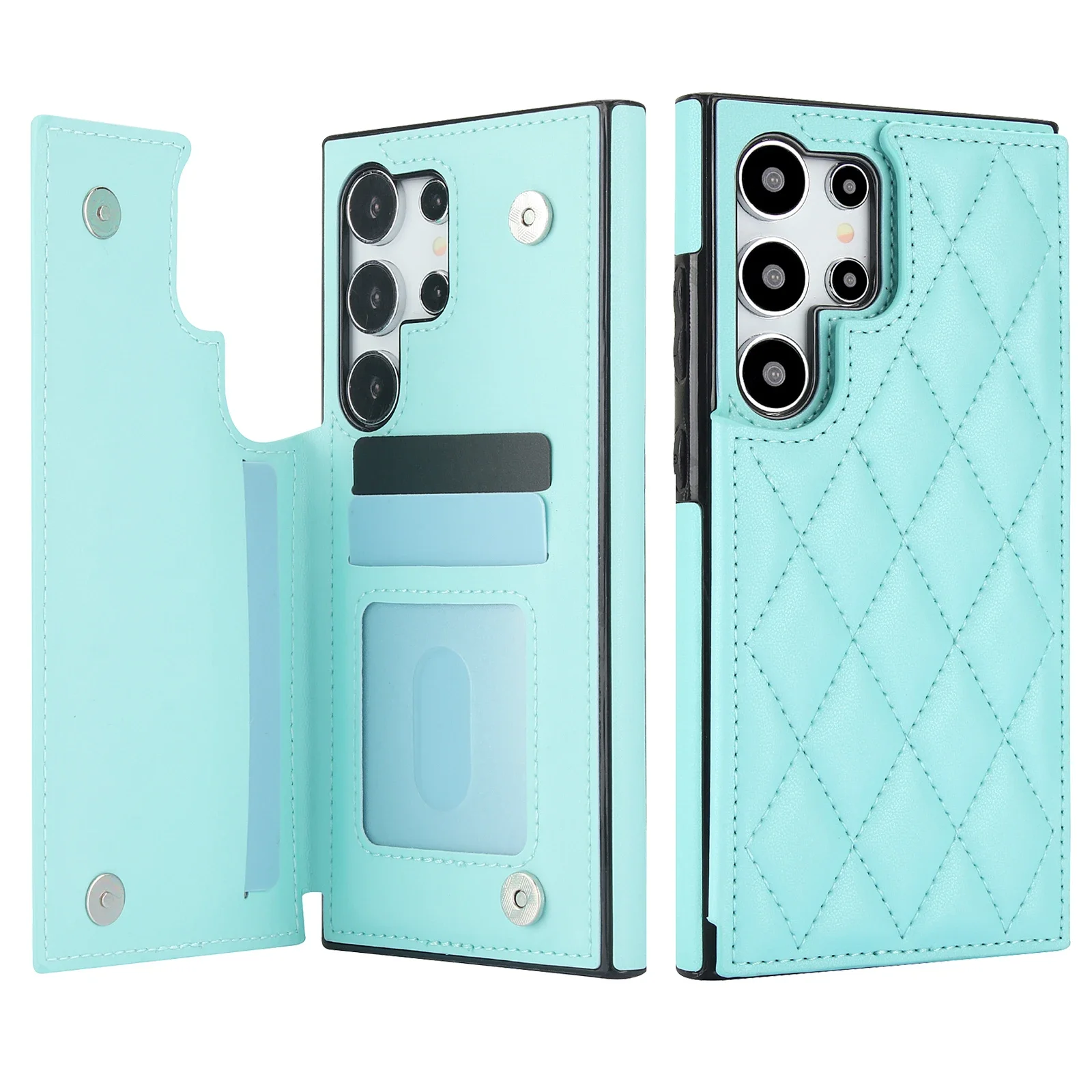 Elegant Leather Flip Phone Case with Card Holder Wallet and Fragrance Compartment