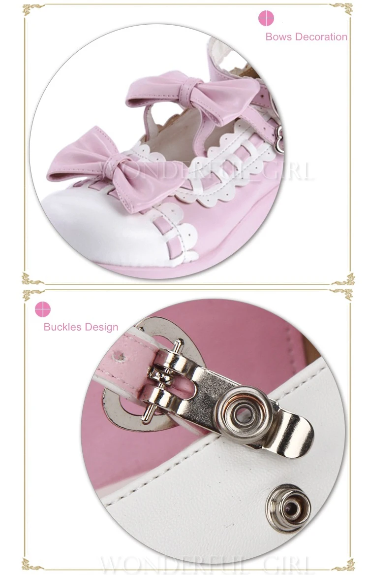 Neue japanische Lolita Plateauschuhe Prinzessin Cosplay Schuhe mit Schleife Größe 35-47 6