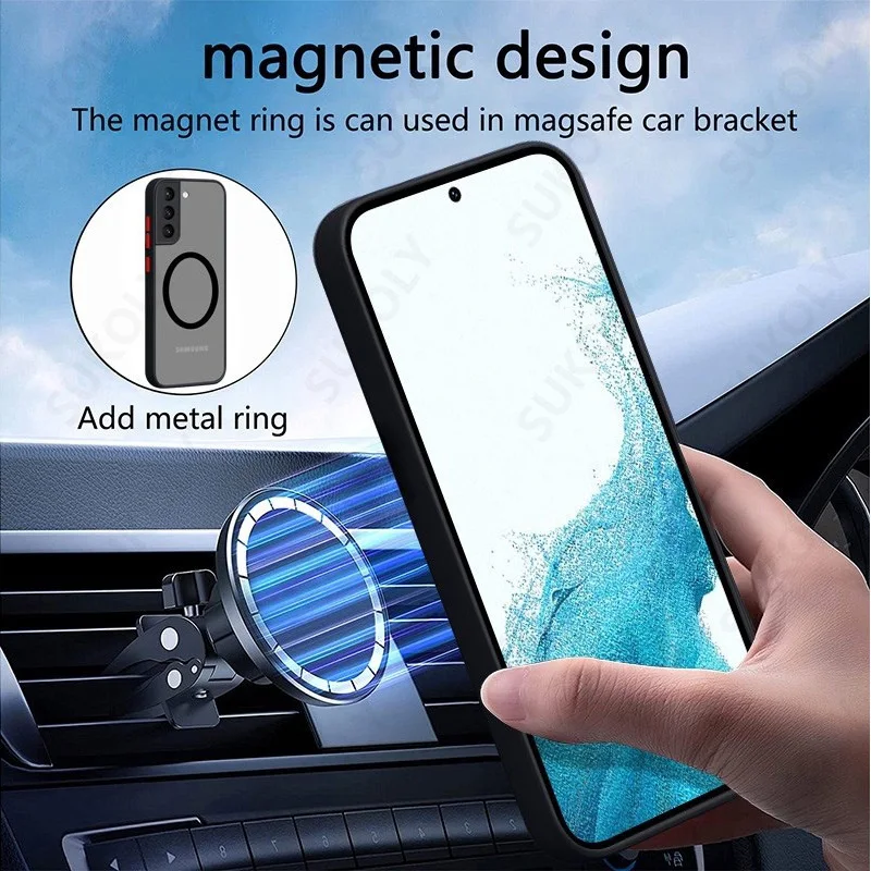 Sleek Magnetic Matte Shockproof Phone Case