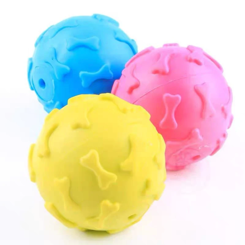Interactive Cartoon Paw Print Dog Toy Ball, Squeaky & Chewable Rubber Material, Small Breed Pet Plaything Aids in Dental Health S92be56dceb67467eb99325b7fd551c64W