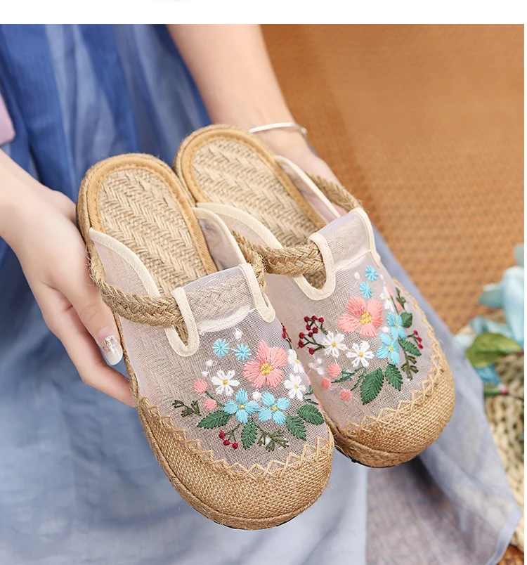 Beige Heeled Sandals Slippers Casual Shoes Low Shallow Slipers Women Butterfly-Knot Black Luxury Rubber 2023 Flat Soft Solid Fas