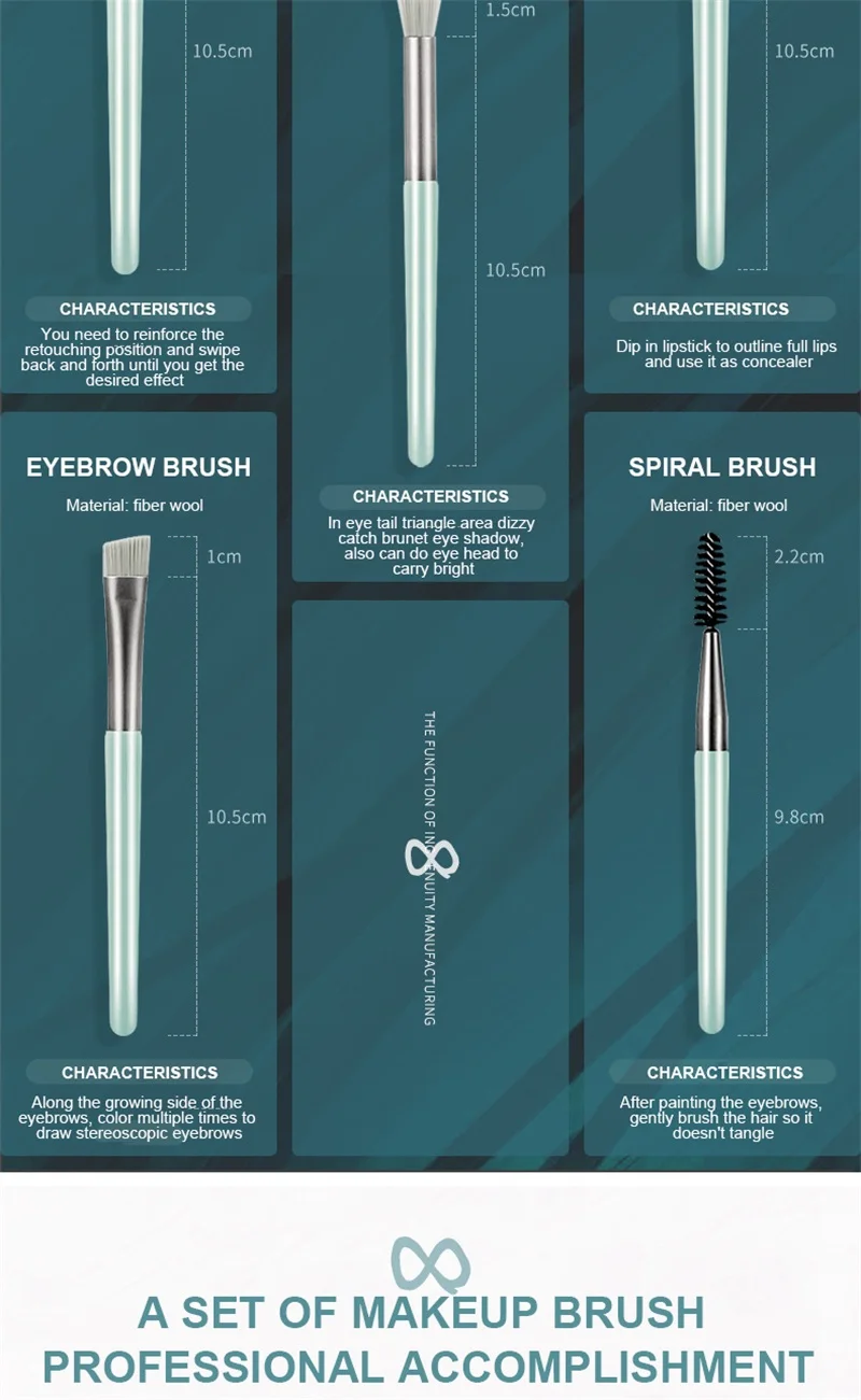 Description Picture 5 of item8 pieces of cosmetics foundation make-up cheek red powder shadow mixed makeup brush Soft and lovely beauty tool makeup brush