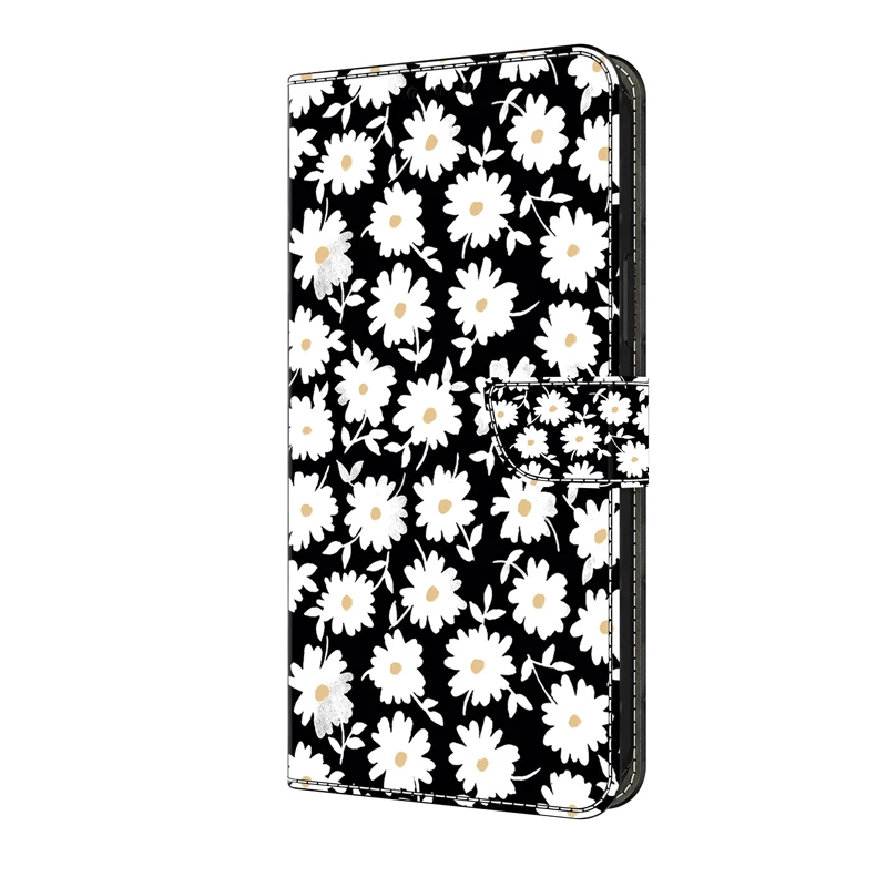 Elegant 3D Flower Pattern Flip Leather Wallet Case