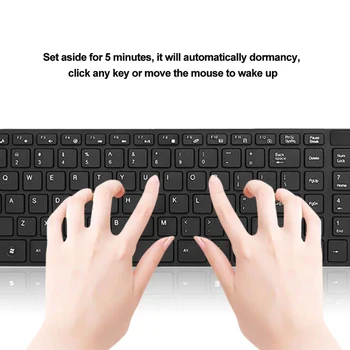 K-06 2.4G Wireless Keyboard and Mouse Combo Computer Keyboard with Mouse Plug and Play Black Keyboard Mouse for Laptop 4