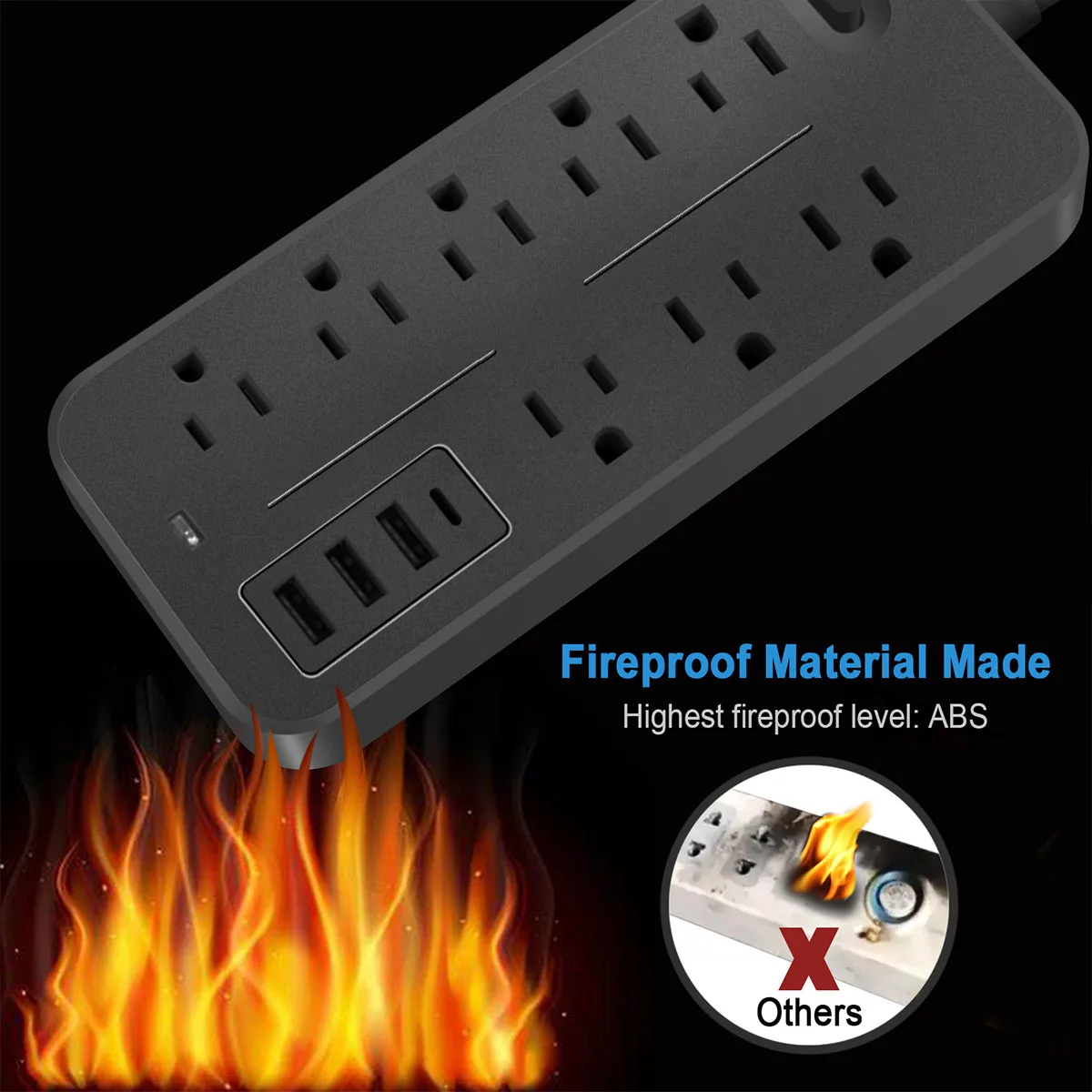 12-Port Power Strip with Surge Protection 4
