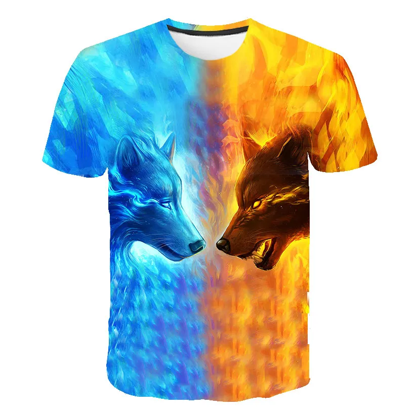 T-Shirts Summer 3D Cool Style Wolf Graphic t shirts For Boy Girl New Fashion Casual Animal Pattern T-shirt Hip Hop Trending Print t-shirt superman t shirt