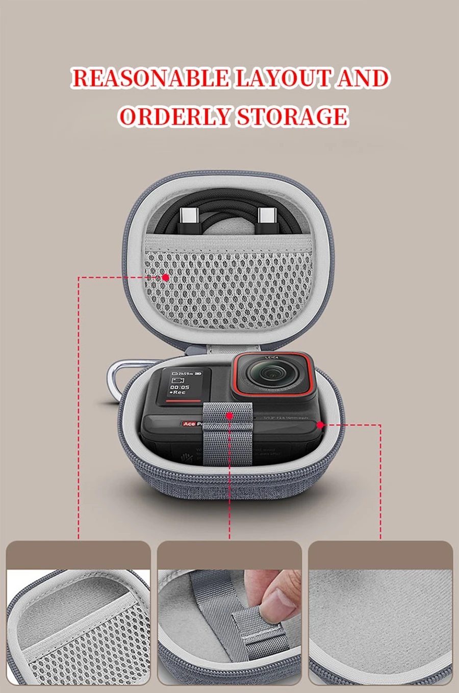 Hard EVA Speaker Storage Case for INSTA360 ACE PRO Sports Camera Protect Box ACE PRO2 Camera Portable Travel Carrying Bag