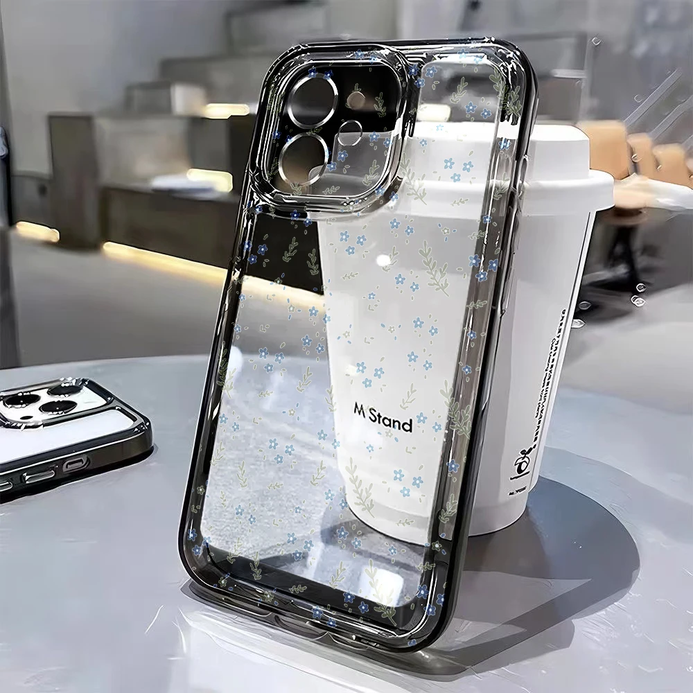 Floral Shockproof Transparent Silicone Phone Case