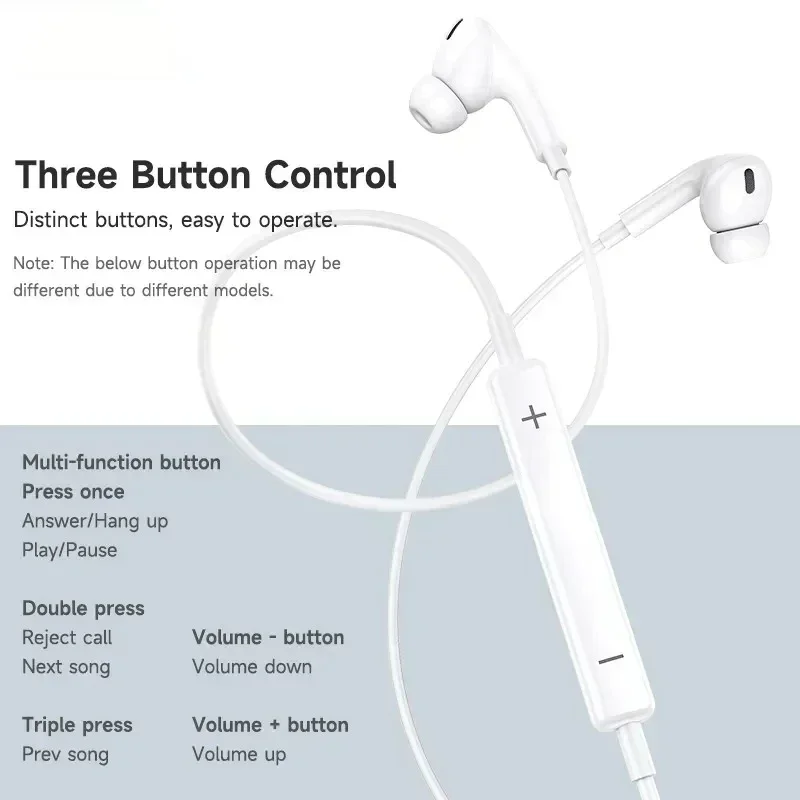 Original Earphones For Apple iPhone 14 Pro Max Lightning Headphones 13 12 11 Mini X XS XR SE 6 7 8 Plus Wired In-Ear Call Earbud 2