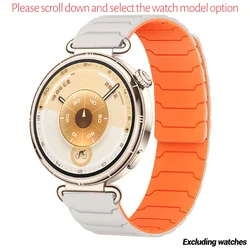 Magnetic Silicone Watch Strap - Adjustable Multi - Size Wristband Accessory - 20mm (Starlight - orange)