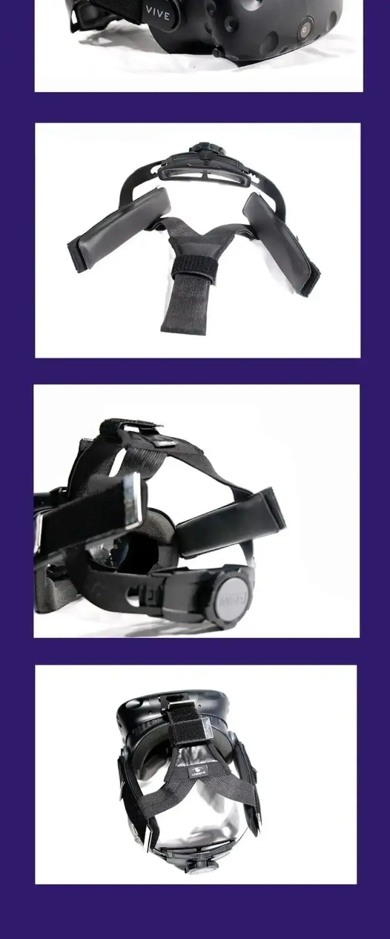 Verbessertes knopf förmiges selbst klebendes Kopfgurt-Ersatz-VR-Stirnband für HTC Vive VR-Headset-Zubehör einstellbar atmungsaktiv – Detail 7